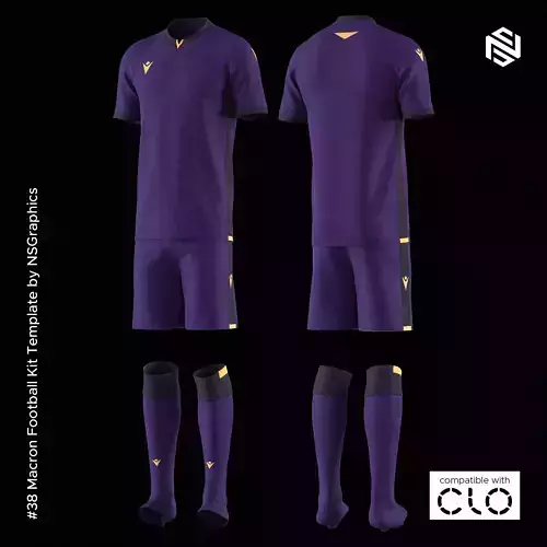 Macron Football Kit for CLO3D-Marvelous Designer