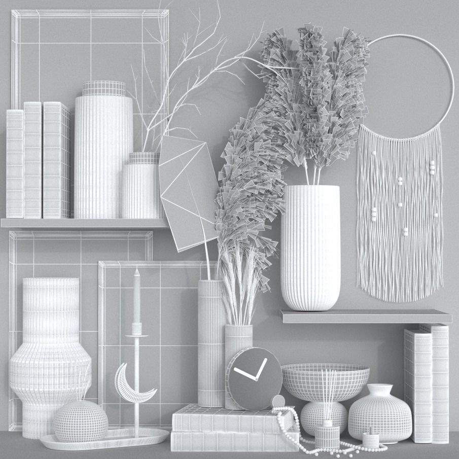 decorative set 01 3D model_3