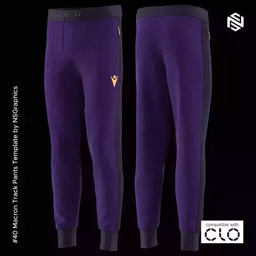 Macron Track Pants for CLO3D-Marvelous Designer