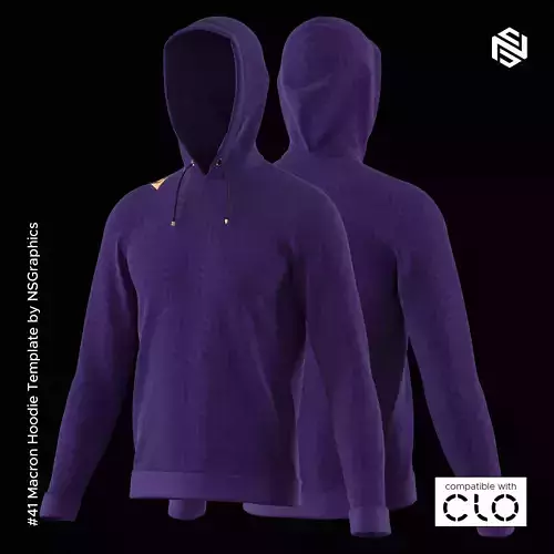 Macron Hoodie for CLO3D-Marvelous Designer