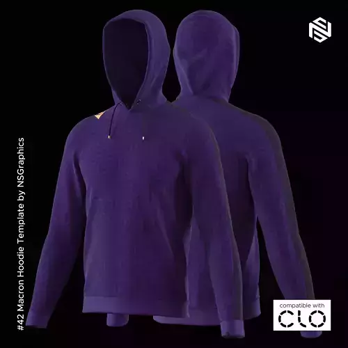 Macron Hoodie for CLO3D-Marvelous Designer