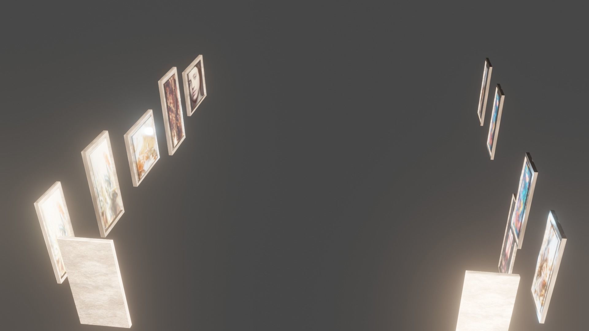 old style library interior Low-poly 3D model_3