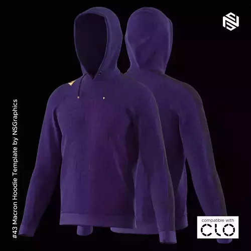Macron Hoodie for CLO3D-Marvelous Designer
