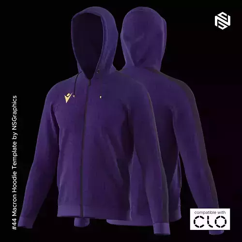 Macron Hoodie for CLO3D-Marvelous Designer