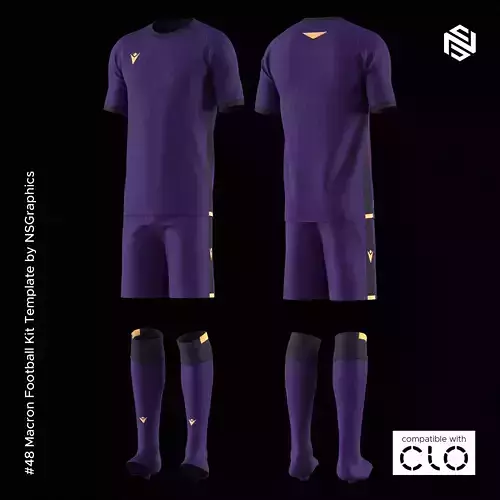Macron Football Kit for CLO3D-Marvelous Designer