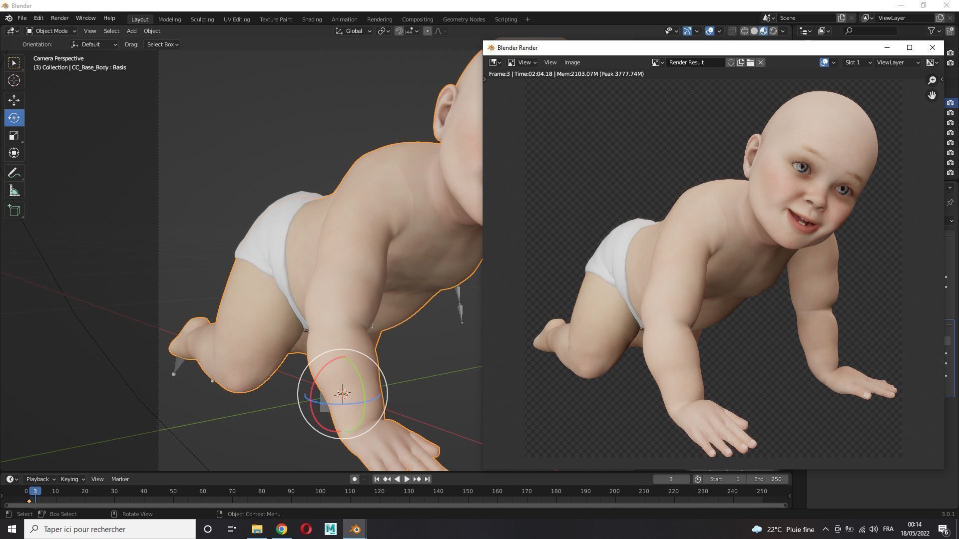 Baby girl Rigged Low-poly 3D model_12