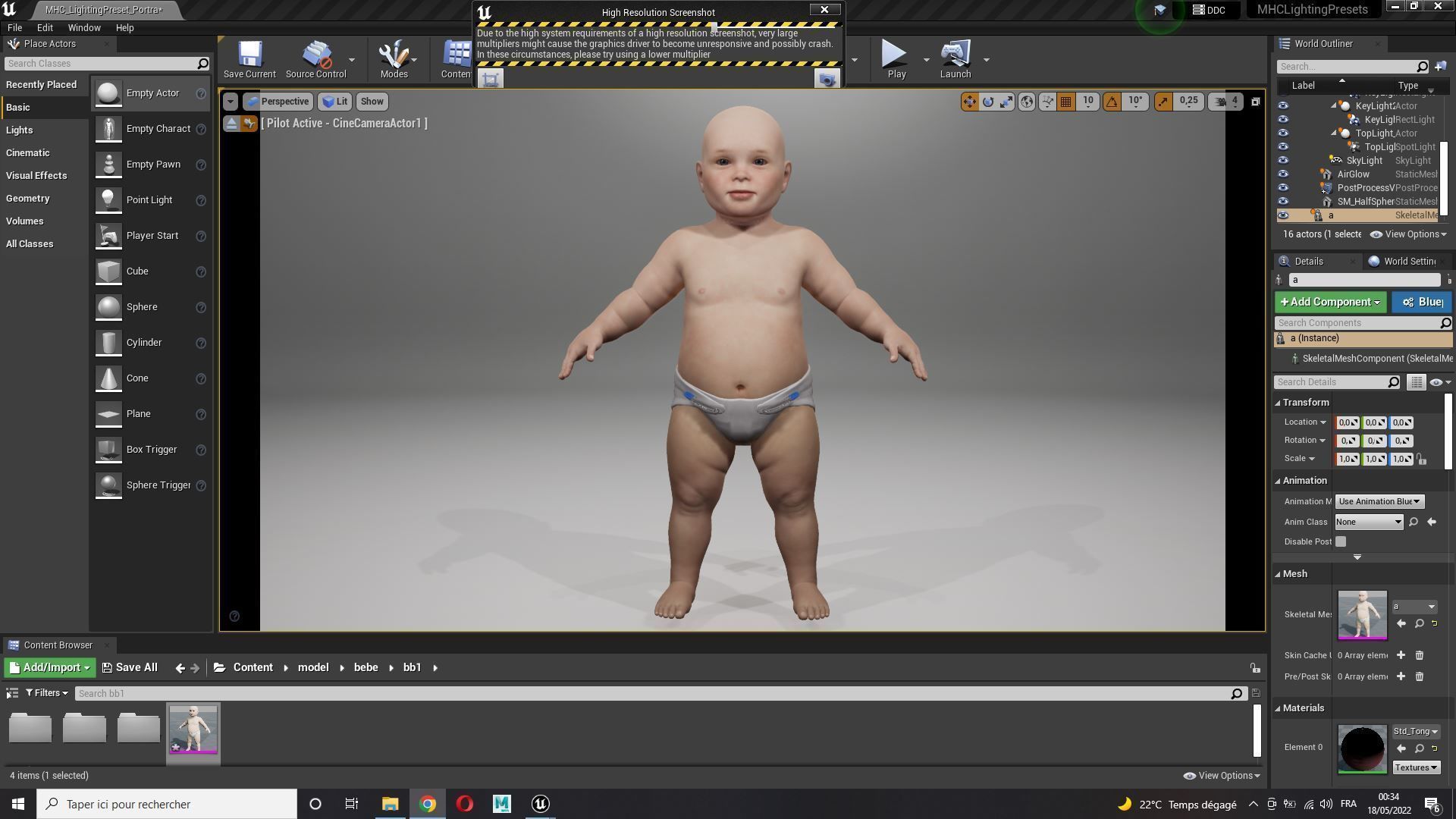 Baby girl Rigged Low-poly 3D model_16