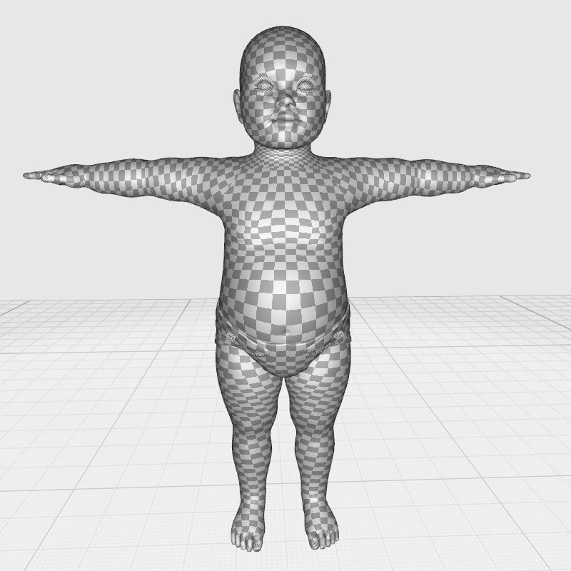 Baby girl Rigged Low-poly 3D model_20
