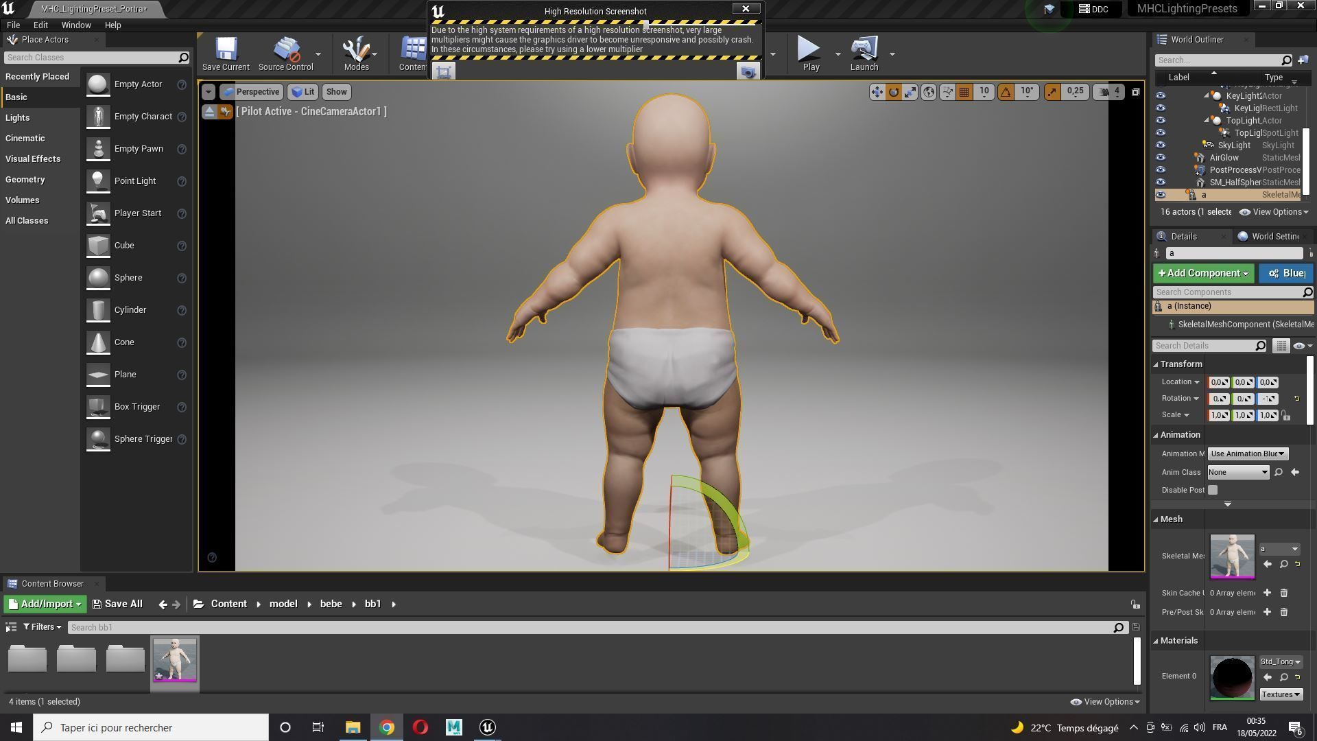 Baby girl Rigged Low-poly 3D model_17