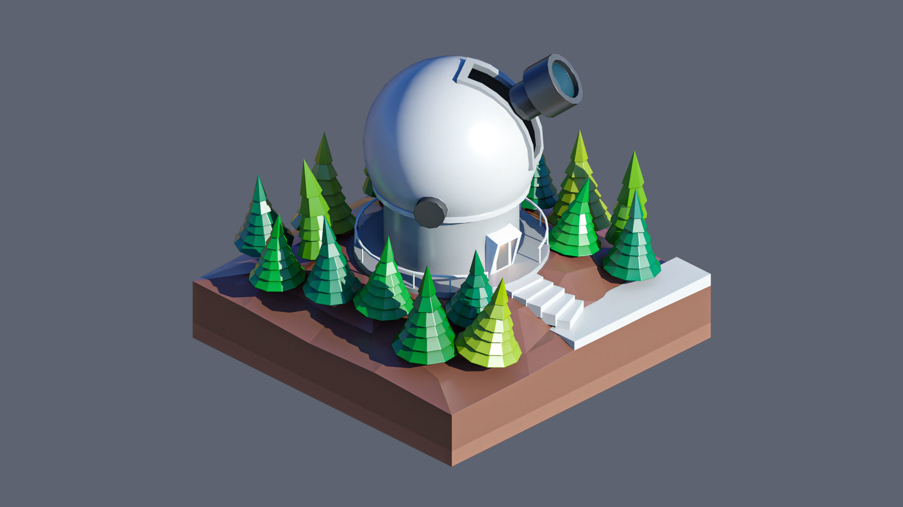 land 72A Low-poly 3D model_3