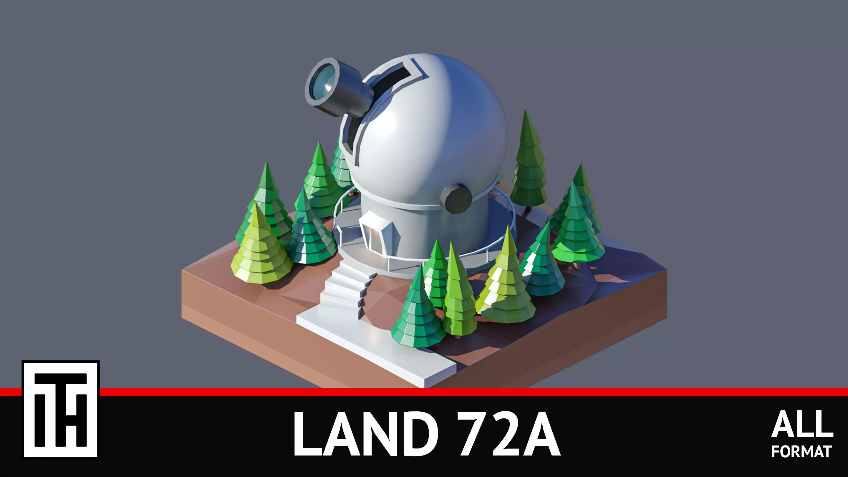 land 72A Low-poly 3D model_0