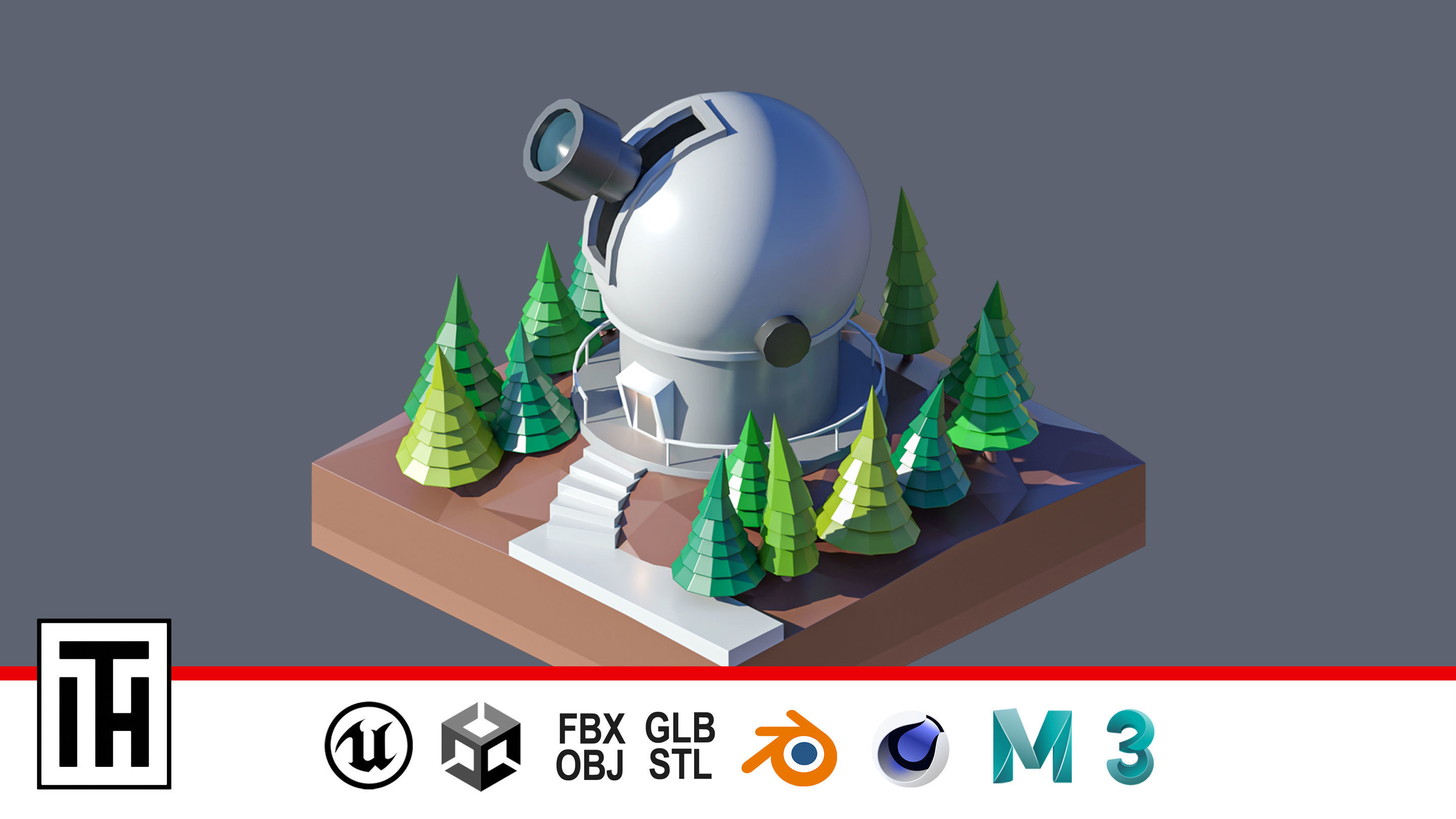 land 72A Low-poly 3D model_1