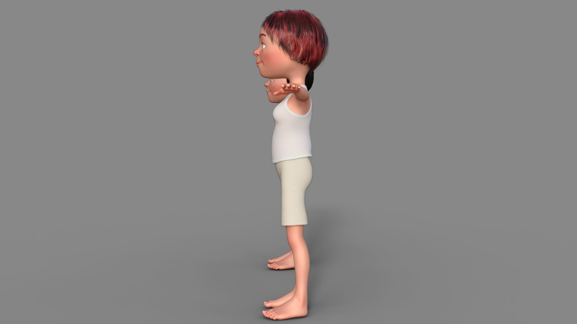 Cartoon Boy and Girl 3D Model 3D model_14
