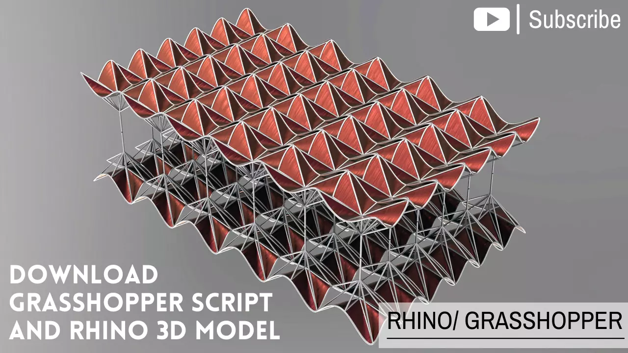 Parametric Structure Facade Grasshopper Script Rhino 3d model 3D model_0