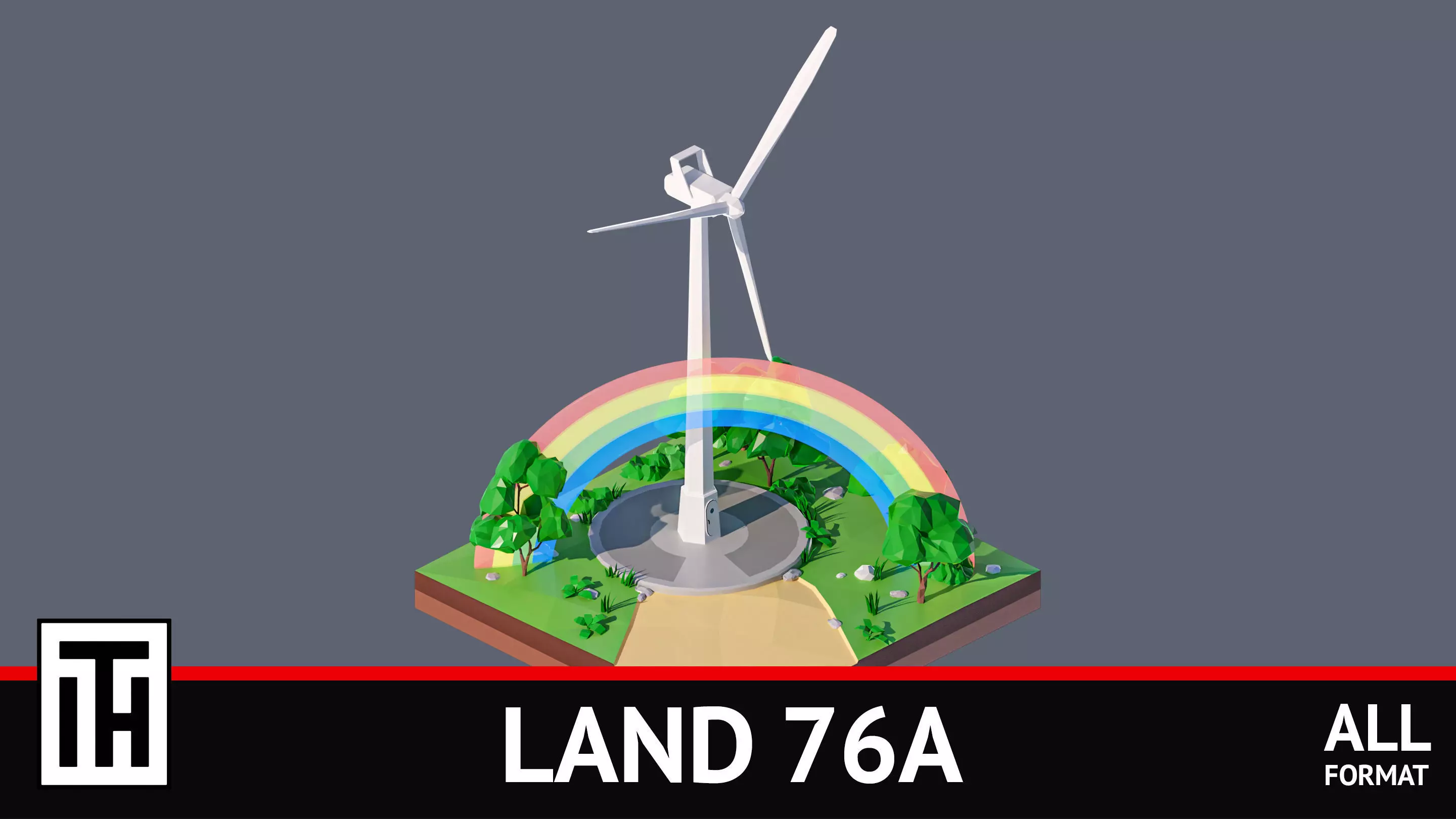 land 76A Low-poly 3D model_0