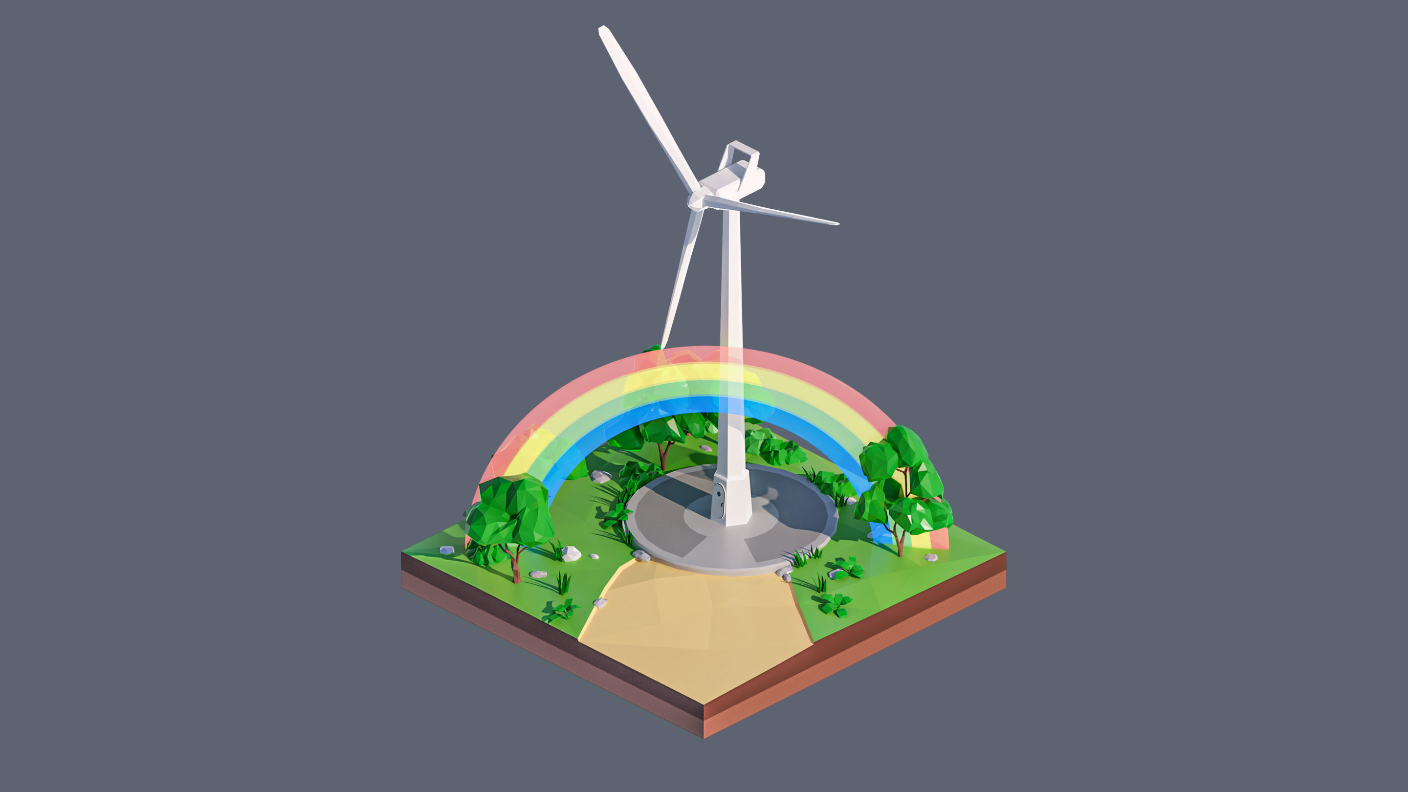 land 76A Low-poly 3D model_3