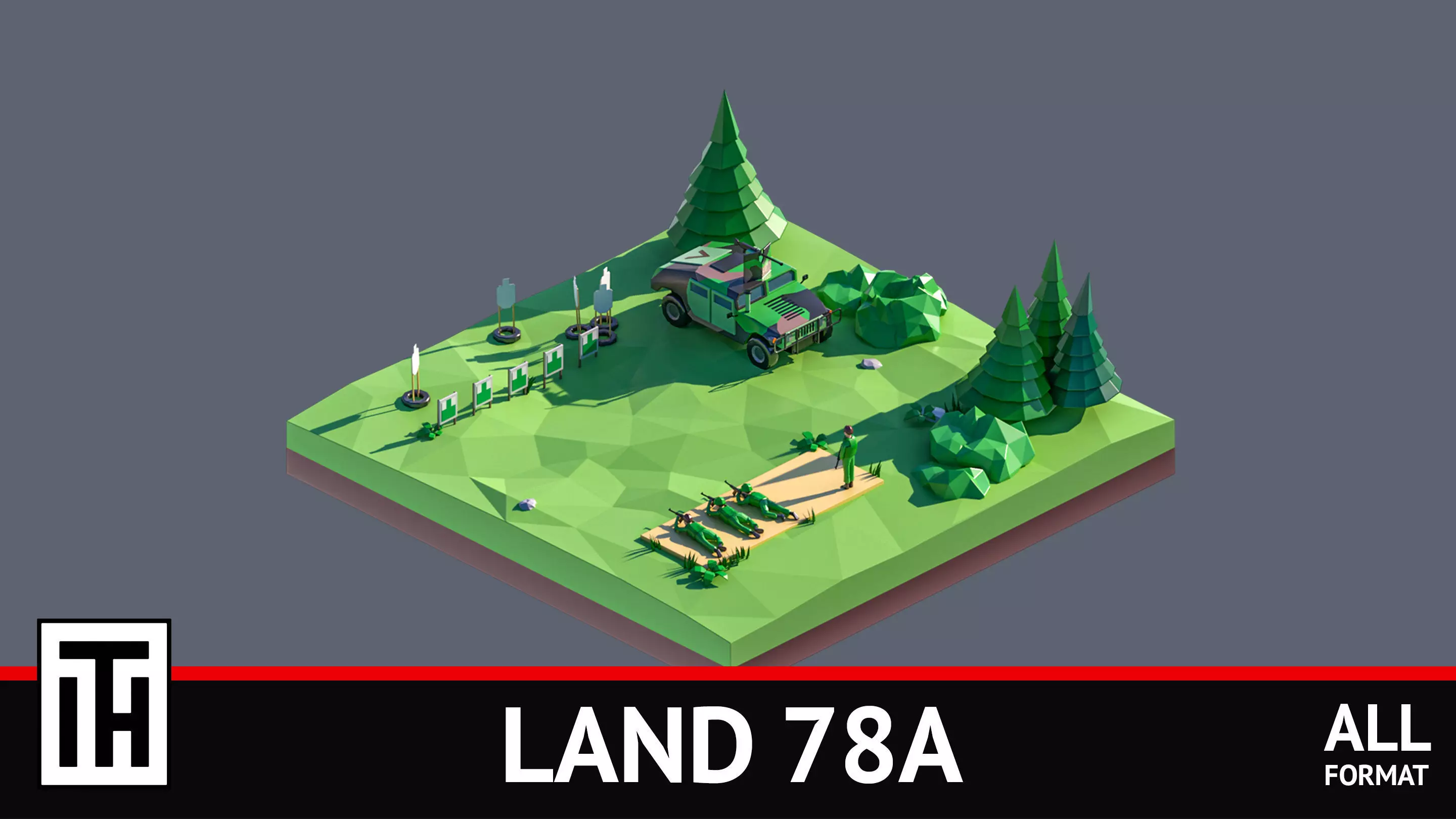 land 78A Low-poly 3D model_0