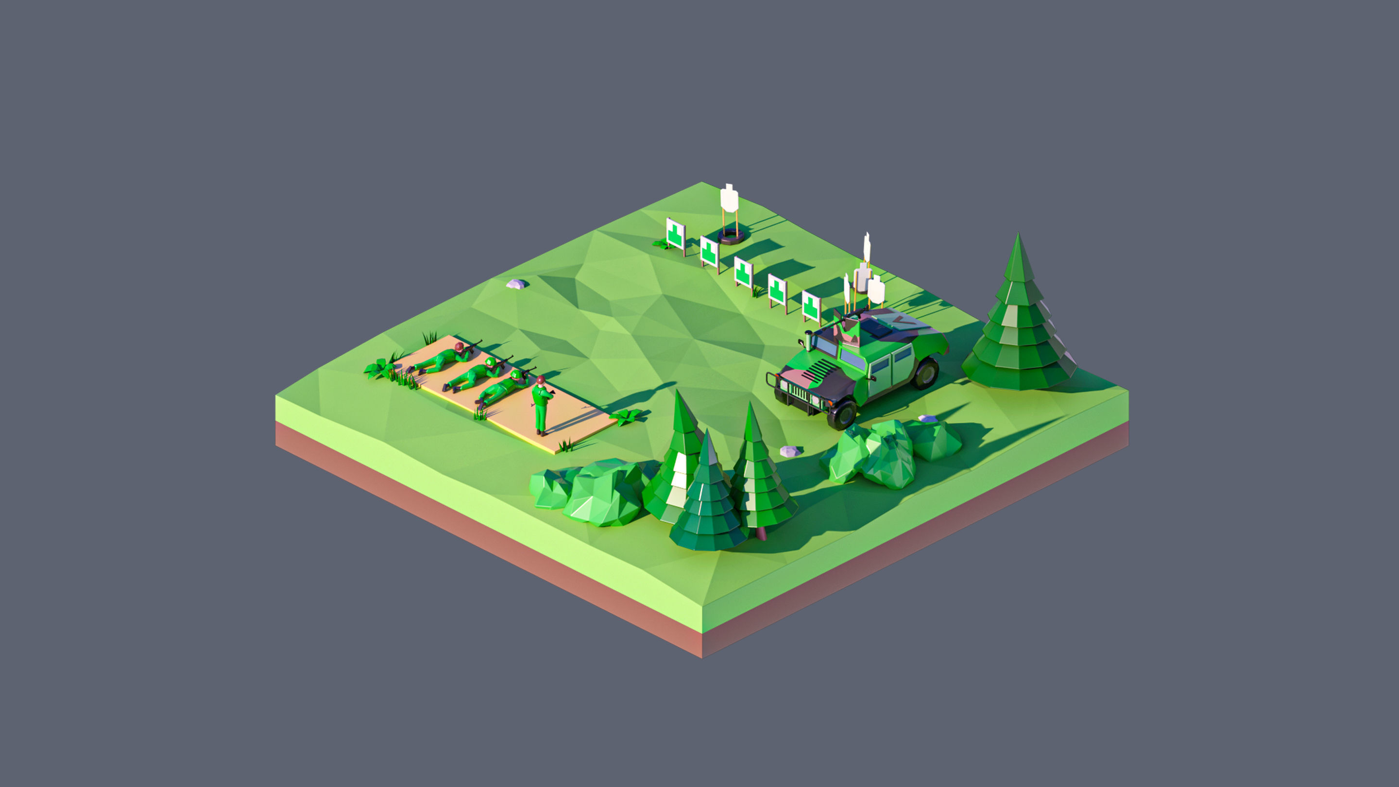 land 78A Low-poly 3D model_3