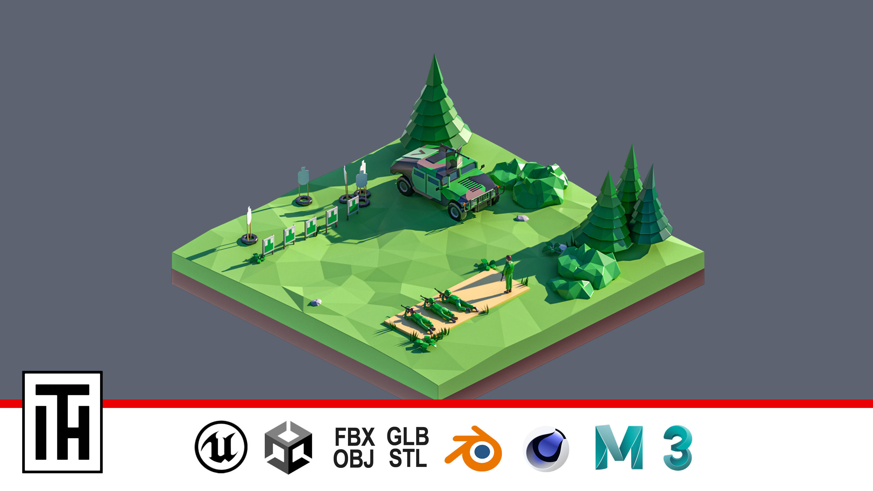 land 78A Low-poly 3D model_1