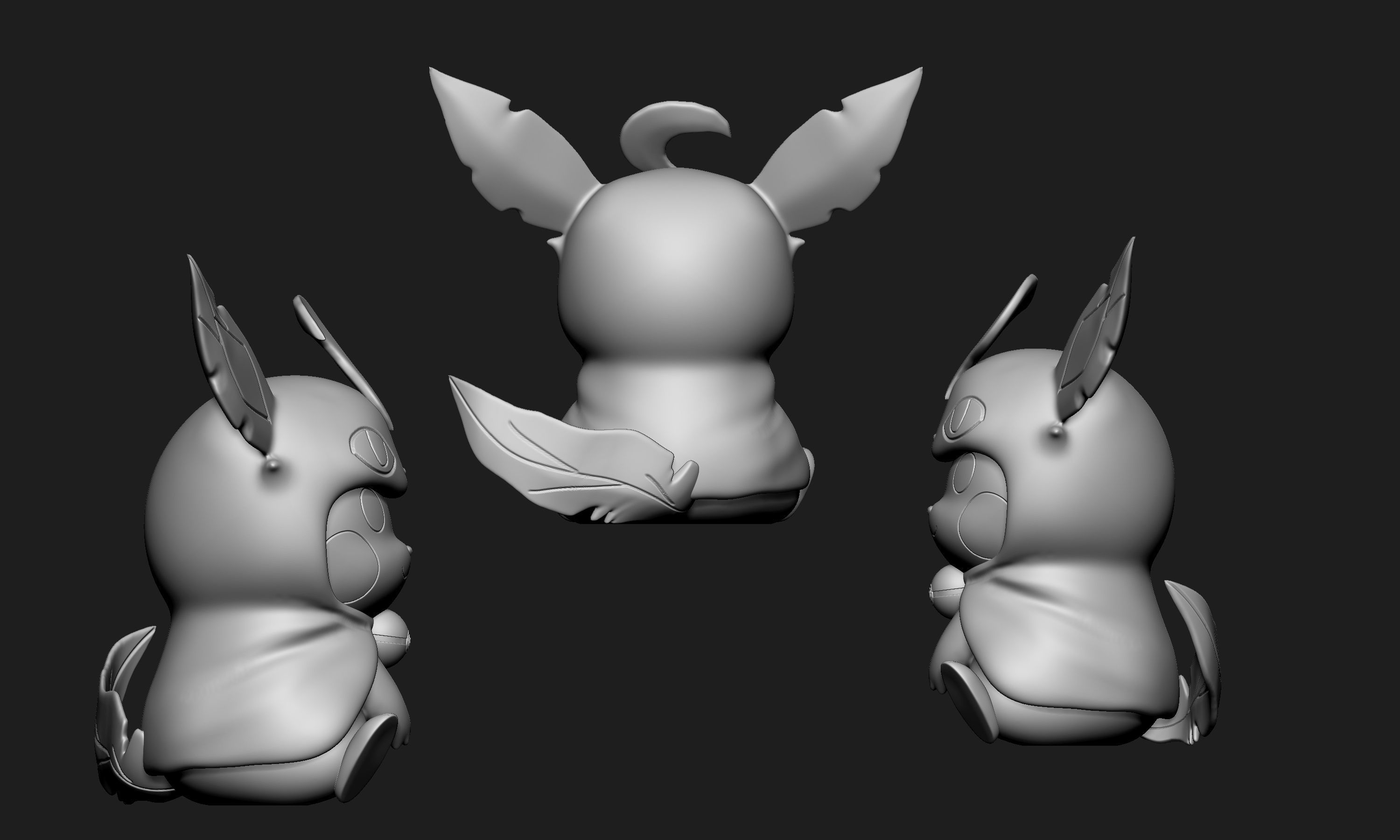 Pokemon - Pikachu Cosplay Poncho Leafeon Free 3D print model_6