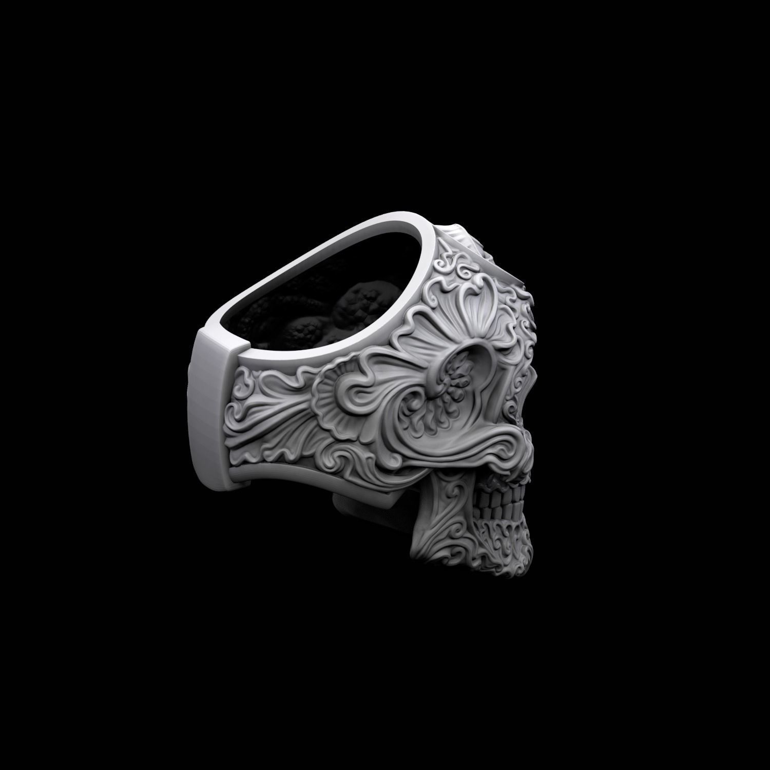 RIng Skull in Modern Style 3D print model_4