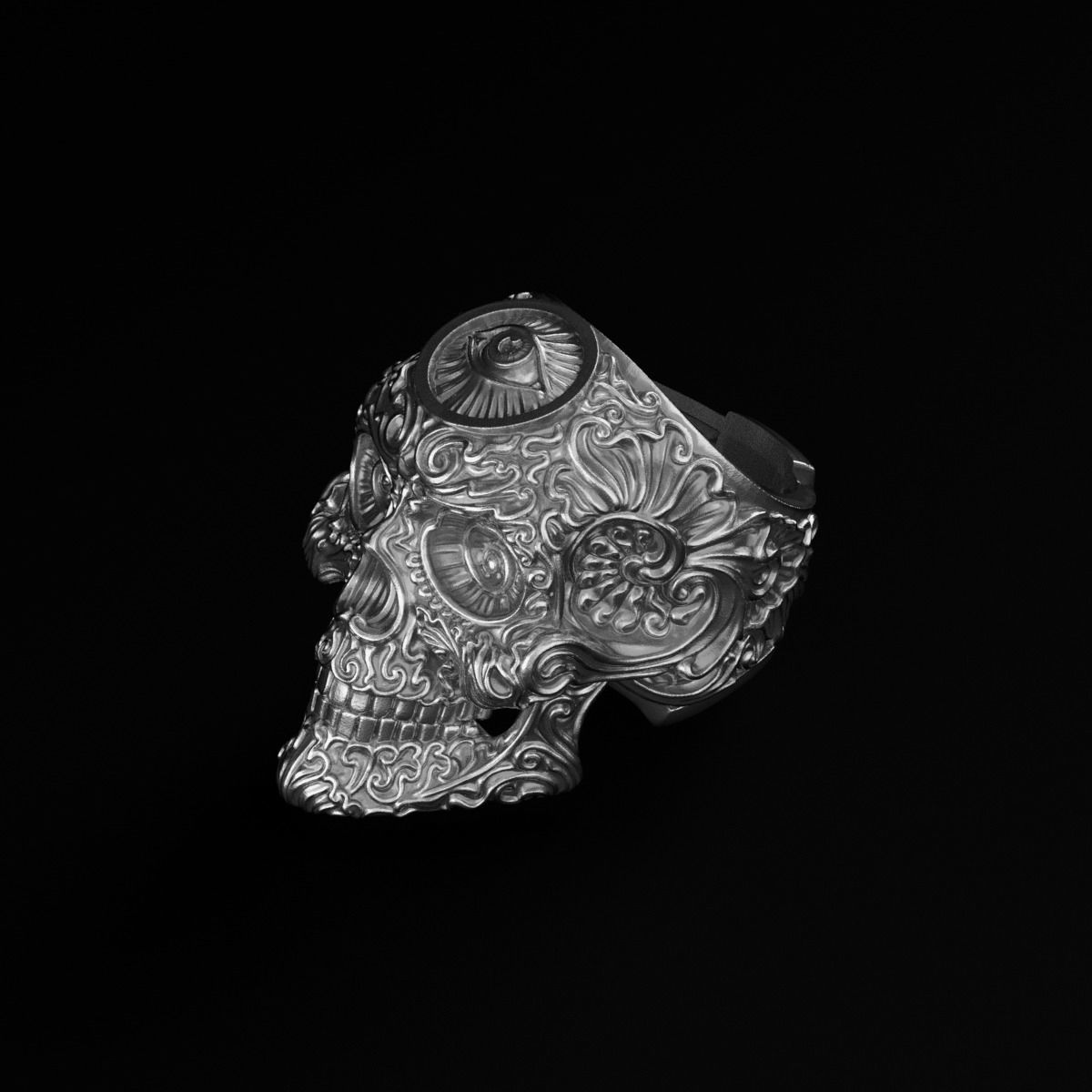 RIng Skull in Modern Style 3D print model_12
