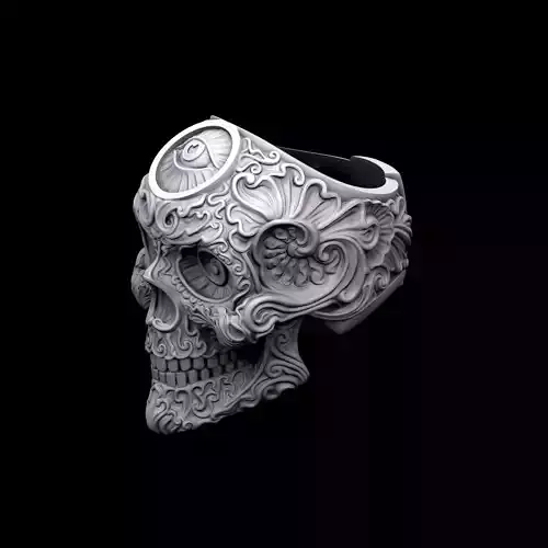 RIng Skull in Modern Style 3D print model