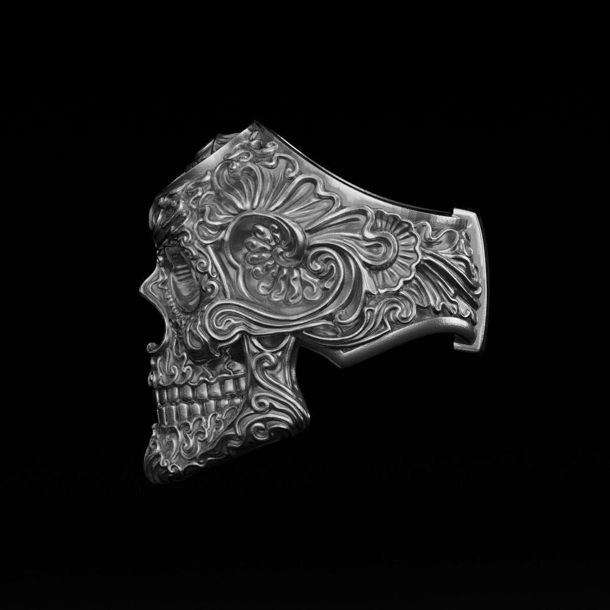 RIng Skull in Modern Style 3D print model_13