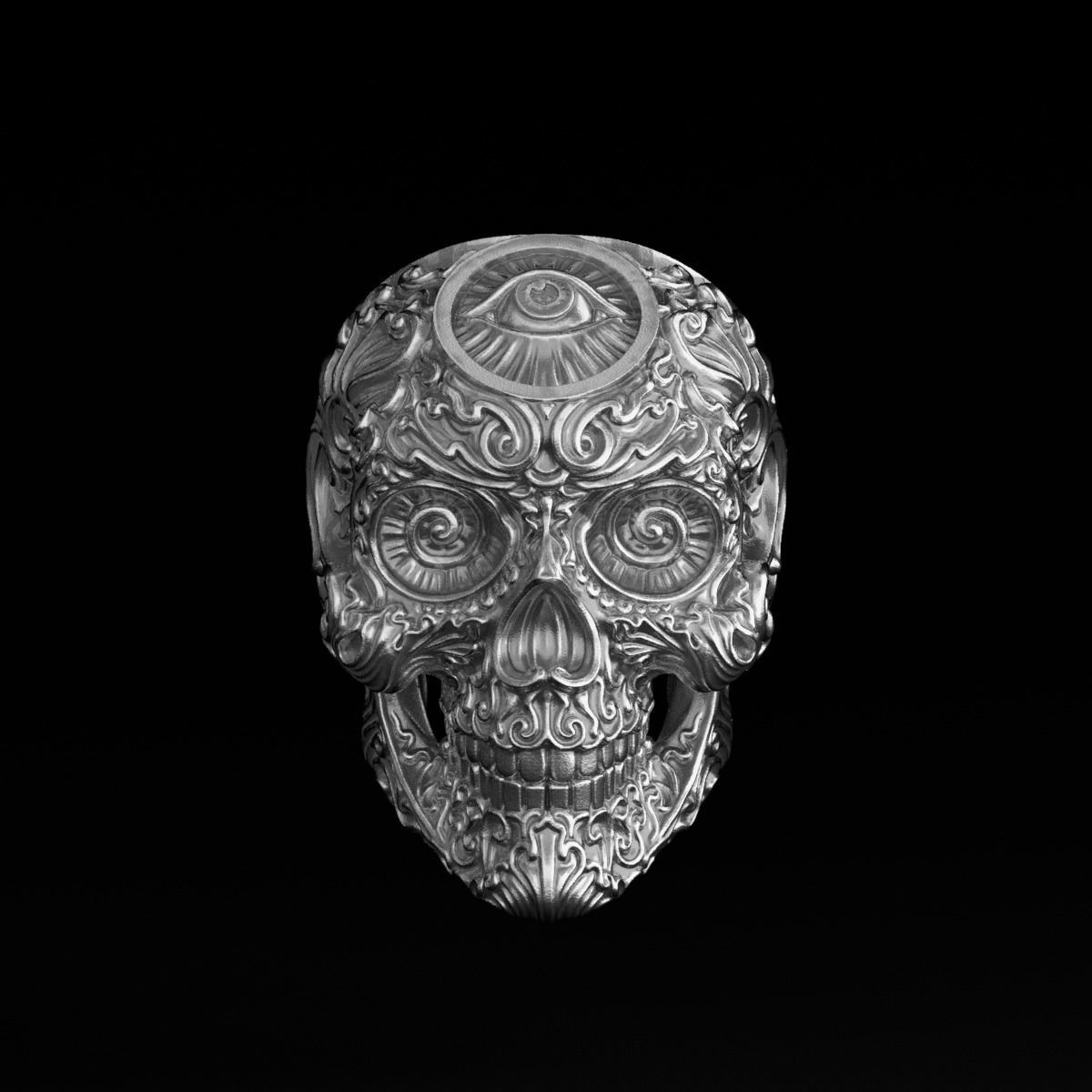 RIng Skull in Modern Style 3D print model_11