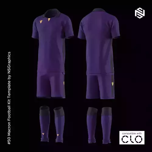 Macron Football Kit for CLO3D-Marvelous Designer