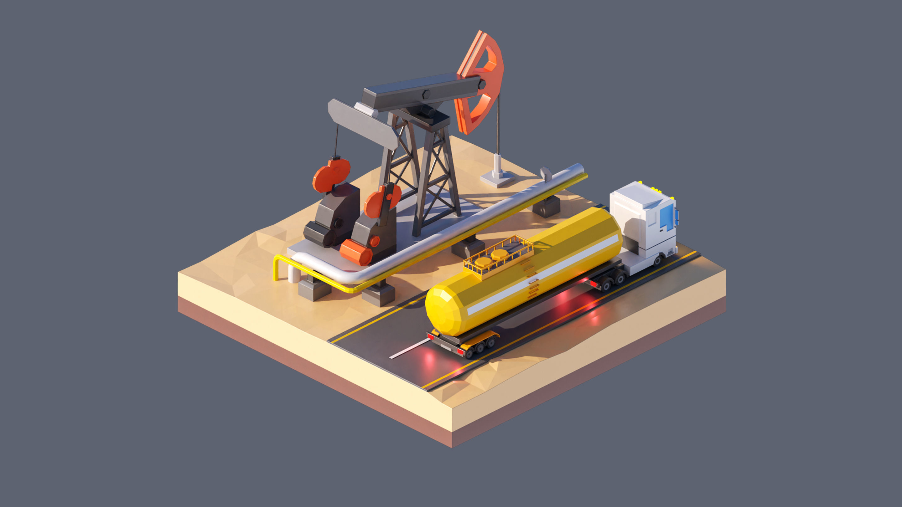 land 82A Low-poly 3D model_3