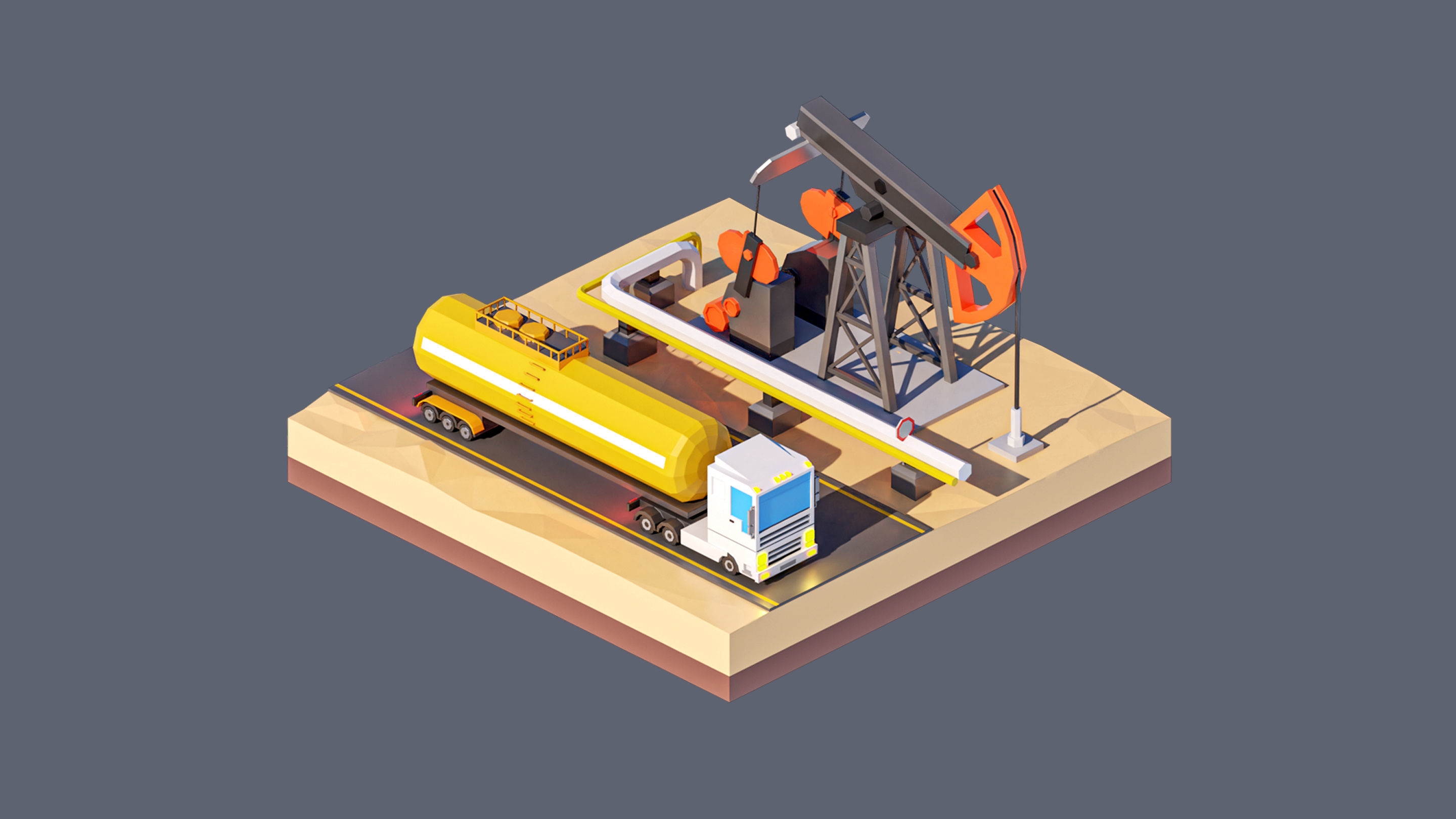 land 82A Low-poly 3D model_2