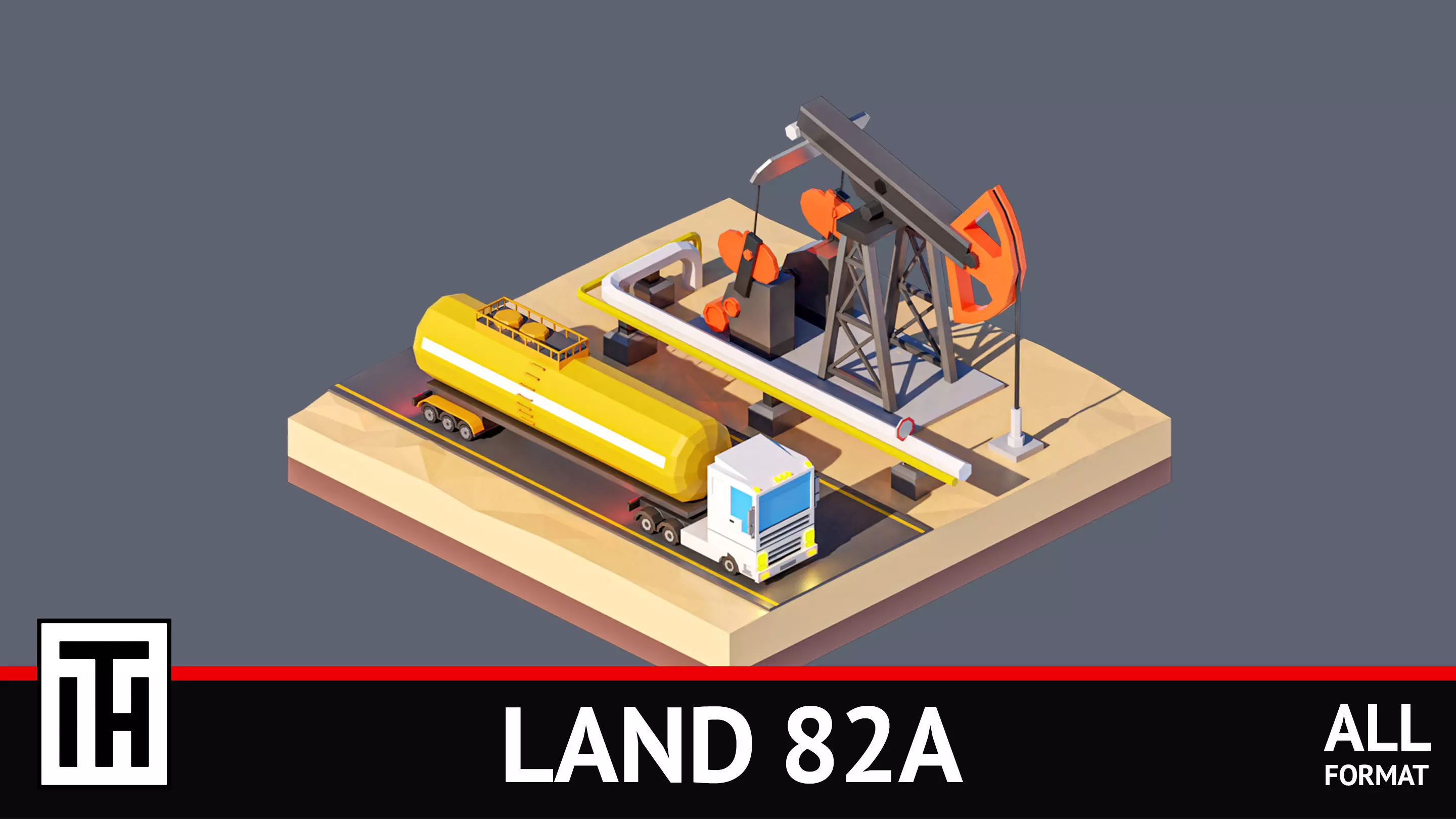 land 82A Low-poly 3D model_0