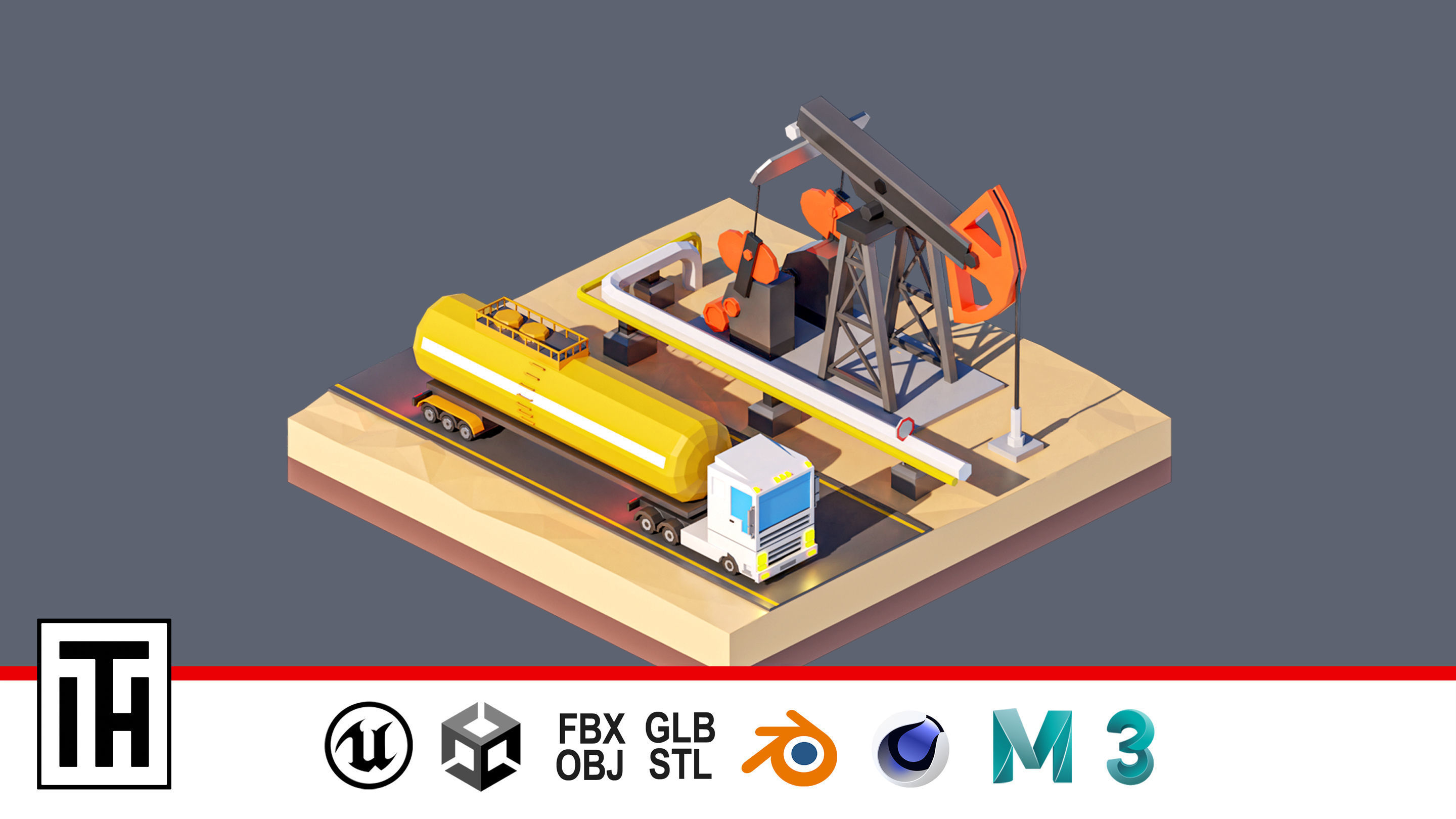 land 82A Low-poly 3D model_1