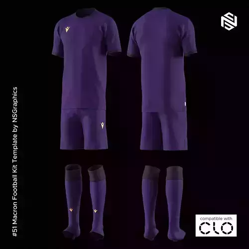 Macron Football Kit for CLO3D-Marvelous Designer