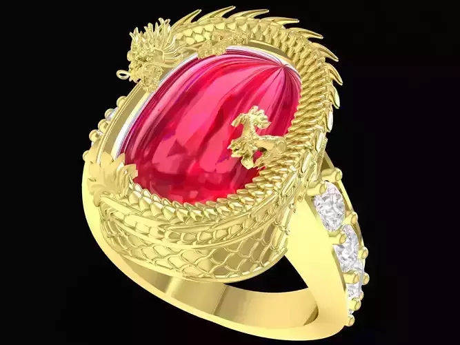 fengshui lucky dragon ring 3322