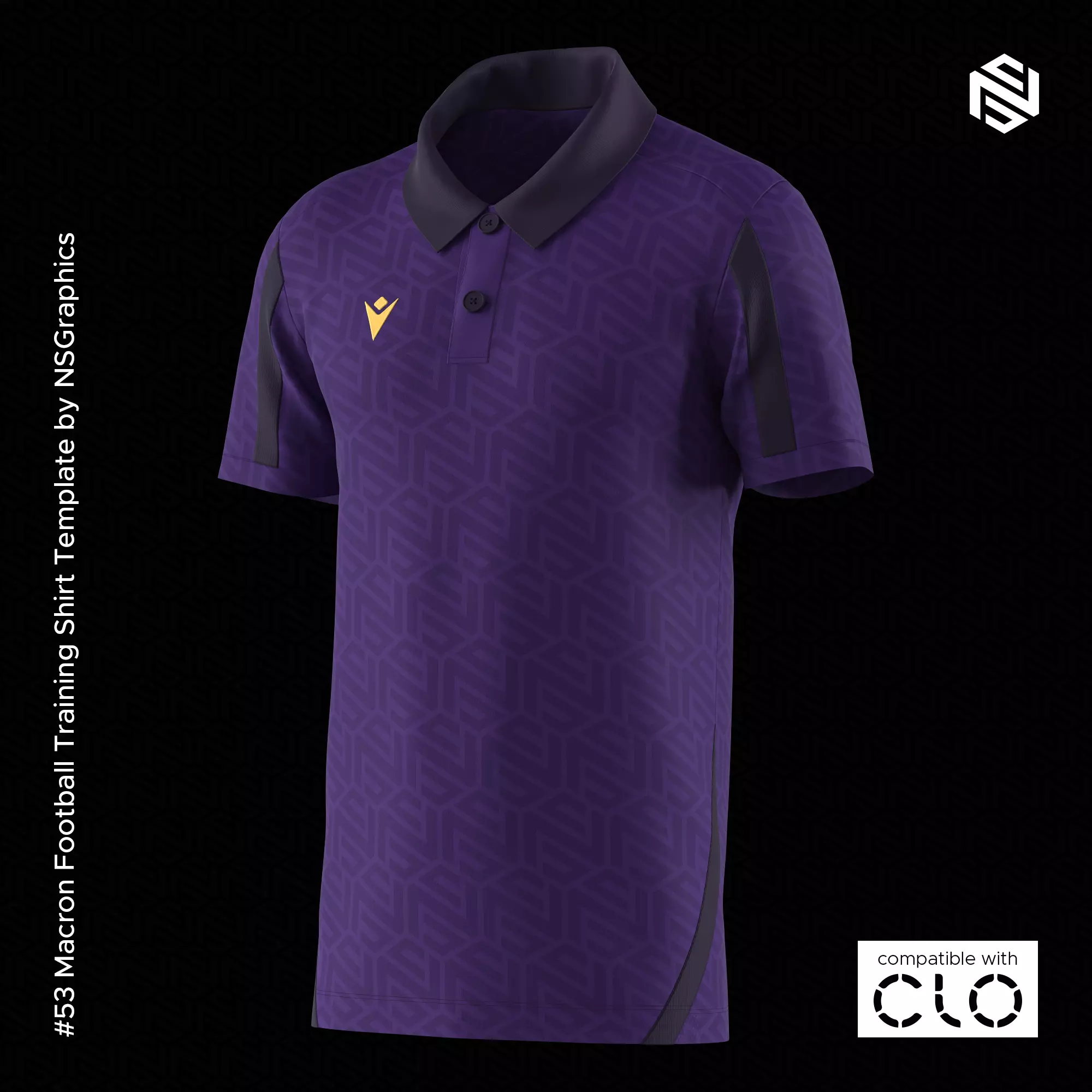 Macron Training Shirt for CLO3D-Marvelous Designer 3D model