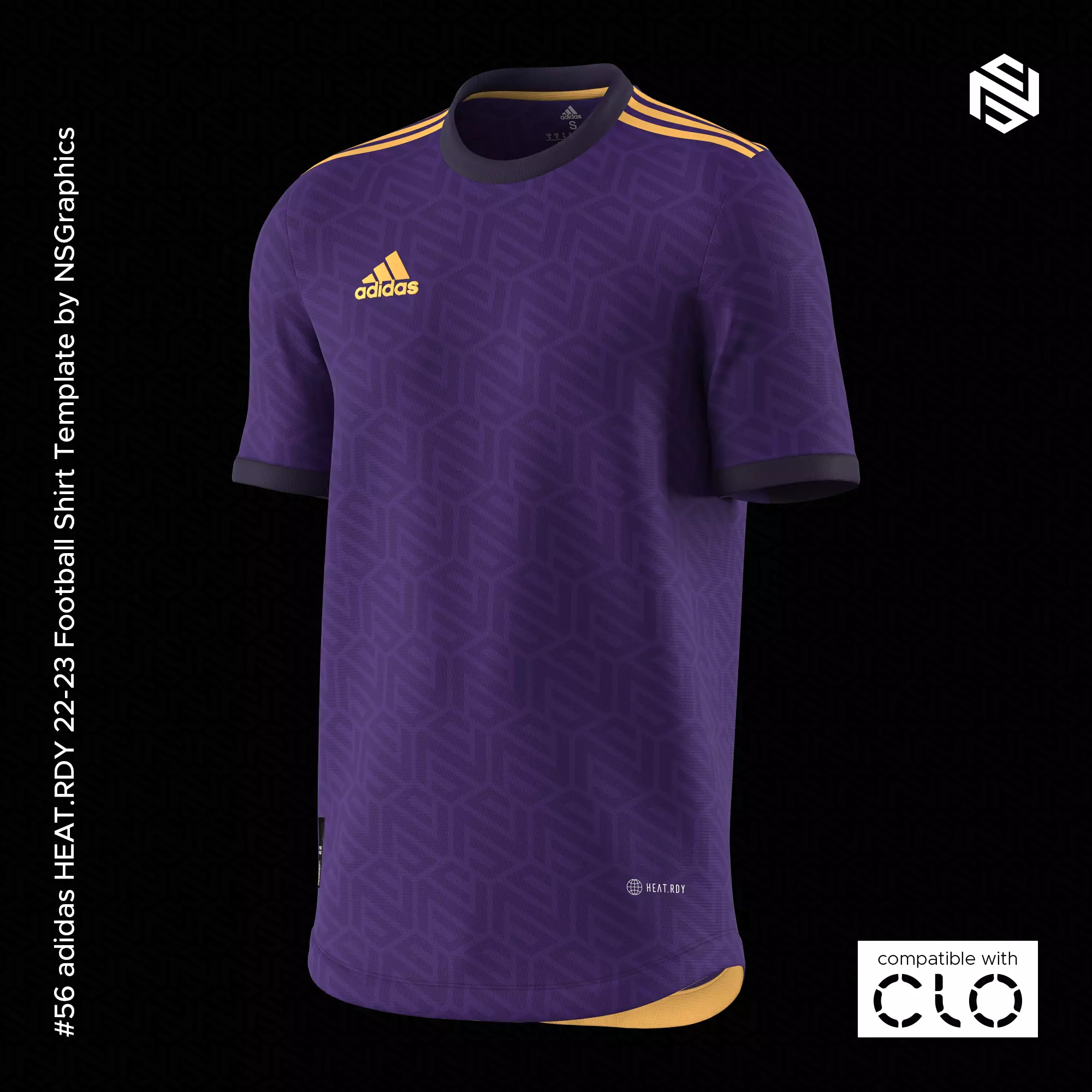 adidas HEATRDY 22-23 Football Shirt for CLO3D-Marvelous Designer 3D model