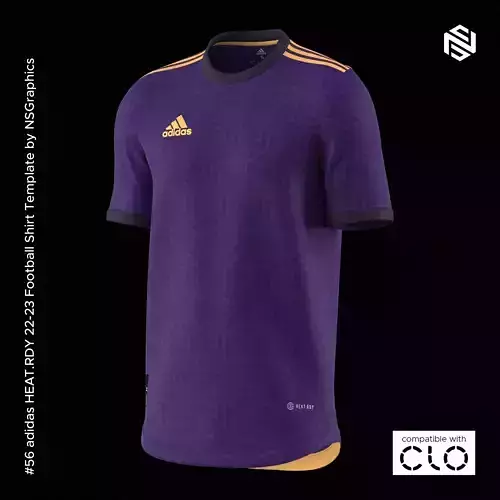 adidas HEATRDY 22-23 Football Shirt for CLO3D-Marvelous Designer 3D model