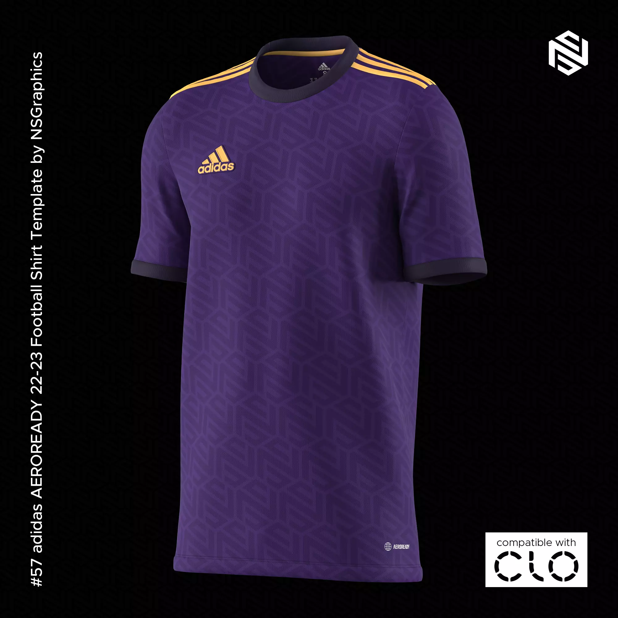 adidas 22-23 Football Shirt for CLO3D-Marvelous Designer 3D model