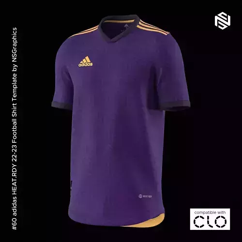 adidas HEATRDY 22-23 Football Shirt for CLO3D-Marvelous Designer 3D model