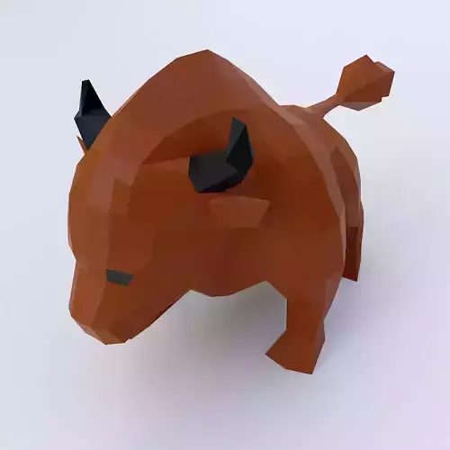 Bull cartoon 3d model 