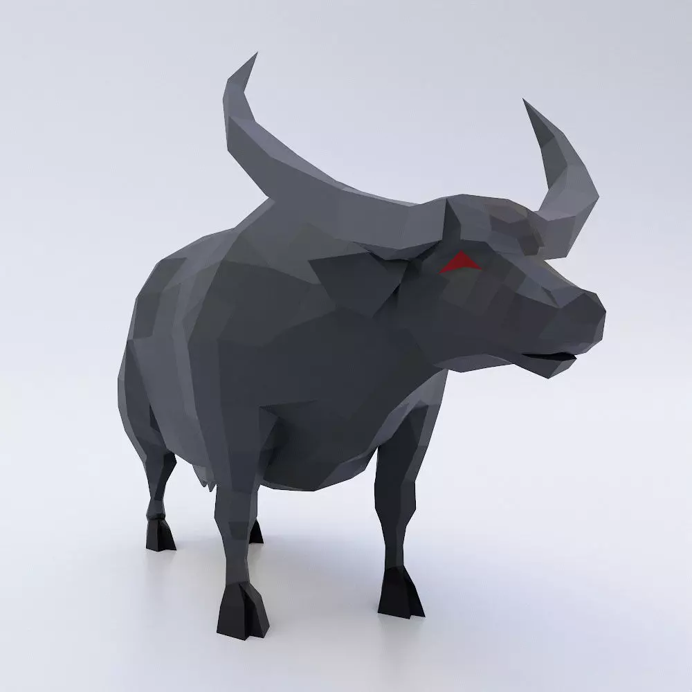 Cow cartoon 3d model Low-poly 3D model