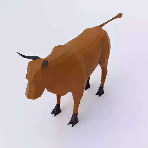 Cow 3d model polygonal bull