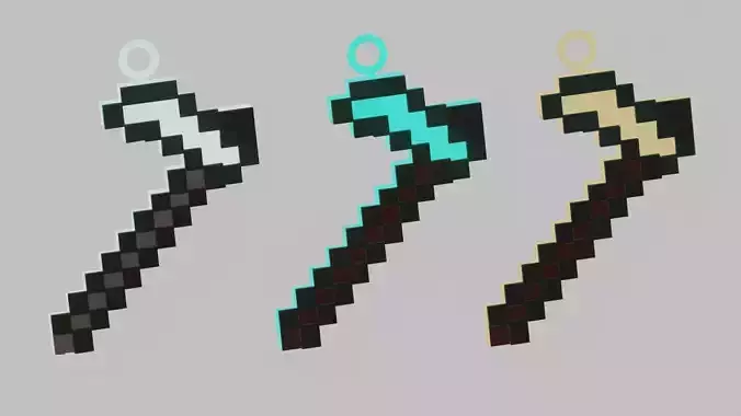 A minecraft hoe for your keychain