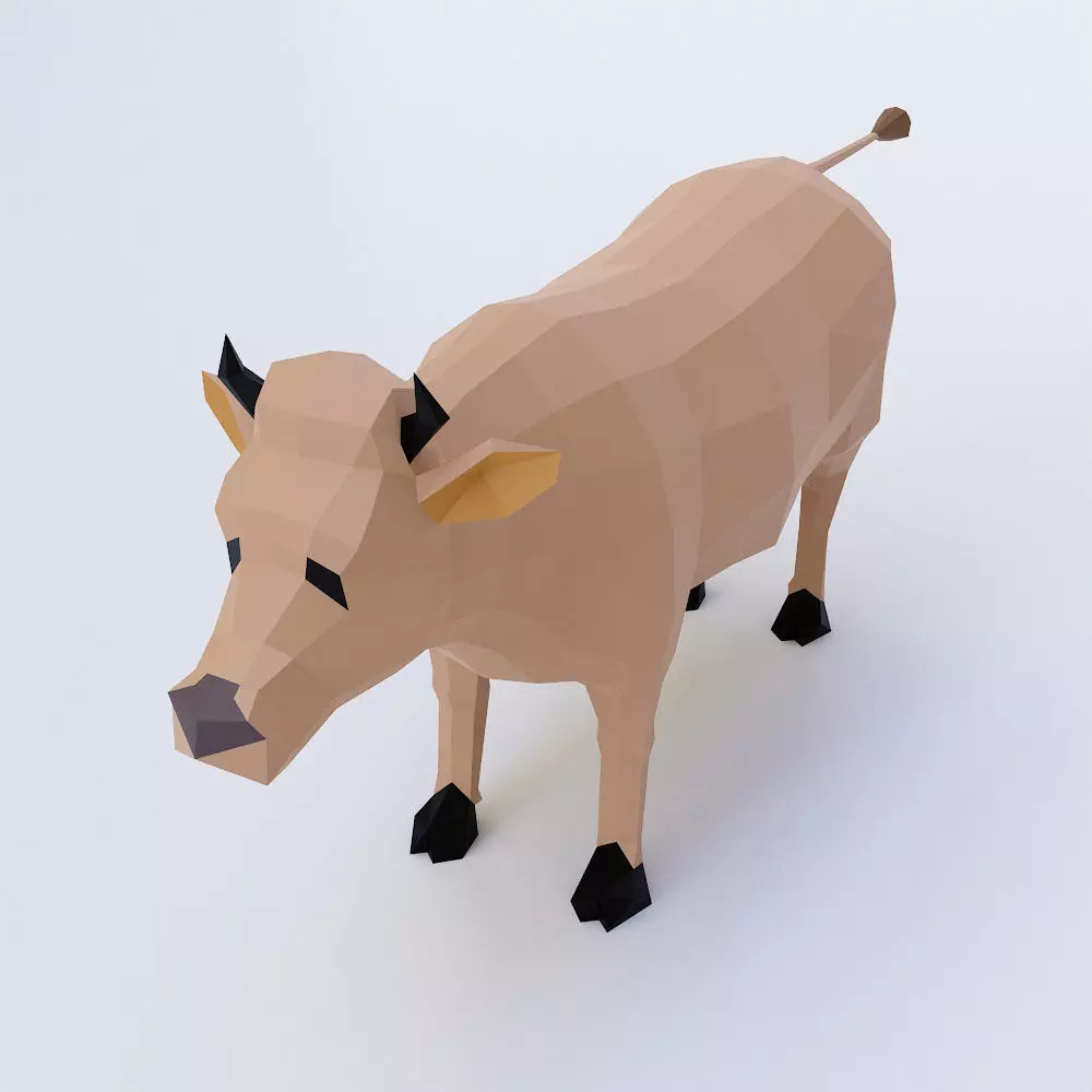 Cow toon 3d model Low-poly 3D model