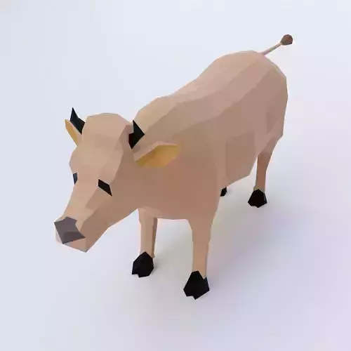 Cow toon 3d model 