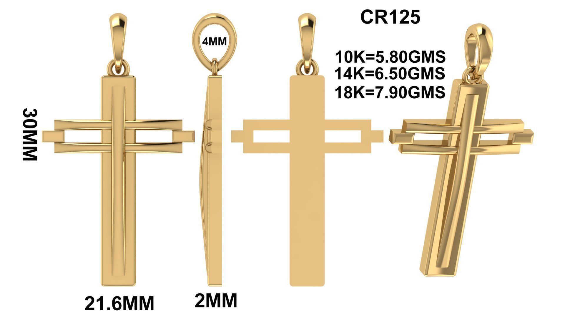 CROSS PENDANT CR125 3D print model_6