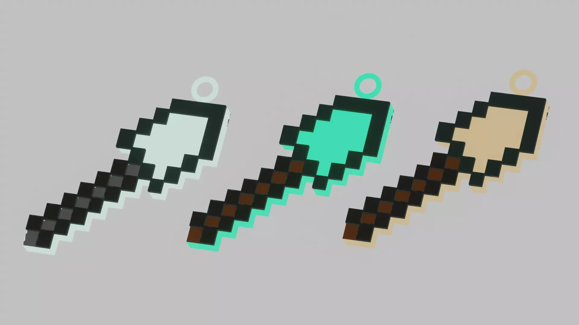 A Minecraft shovel for your keychain 3D print model