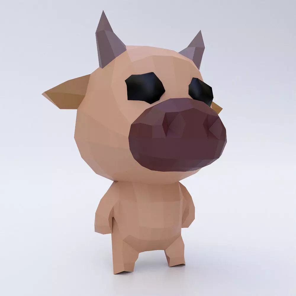 Cow cartoon style 3d model Low-poly 3D model